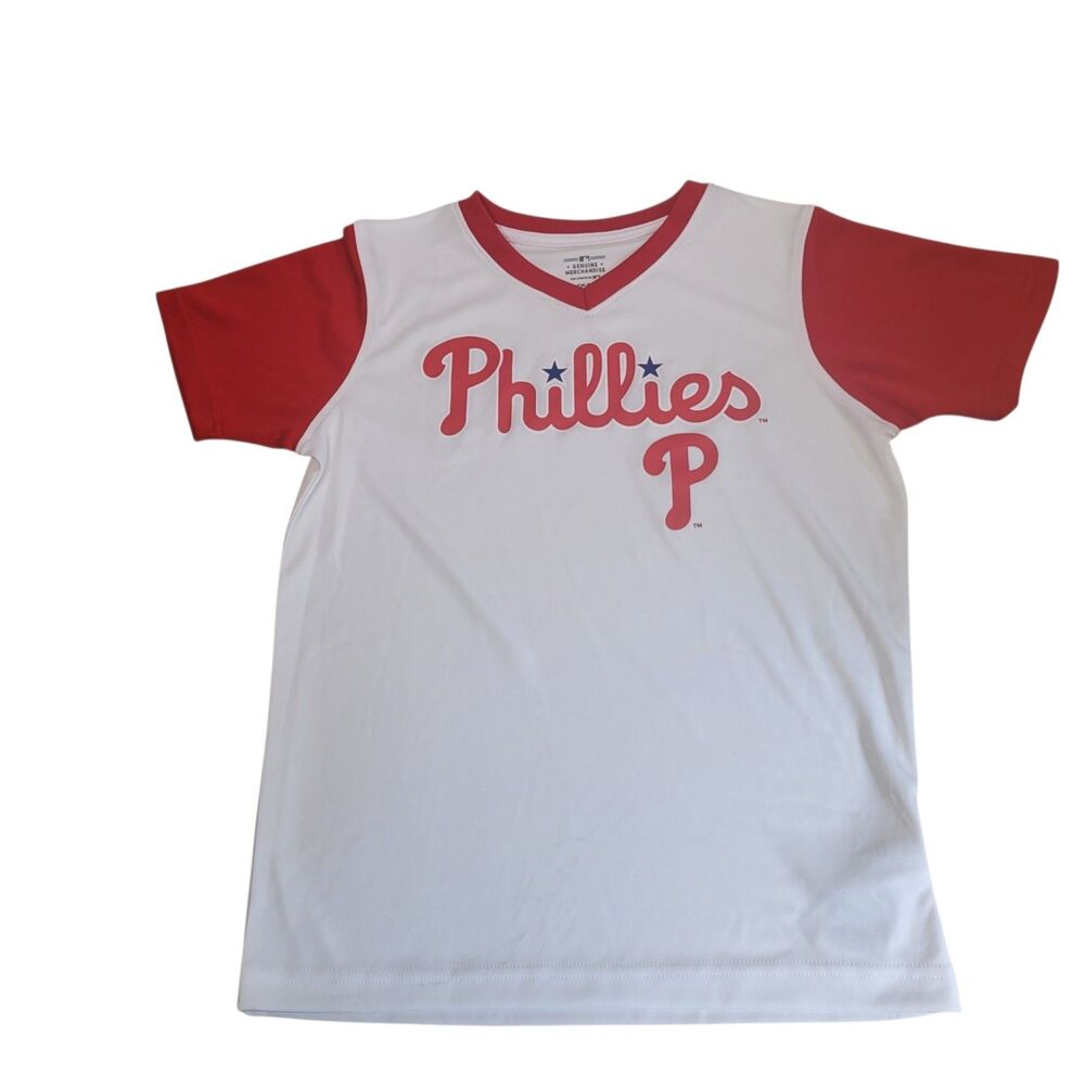 Genuine Merchandise Philadelphia Phillies White with Red Pullover Shirt S(6/7)
